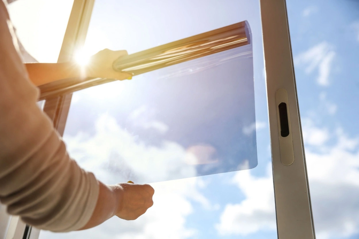 Ceramic window tint installation on a San Antonio TX home
