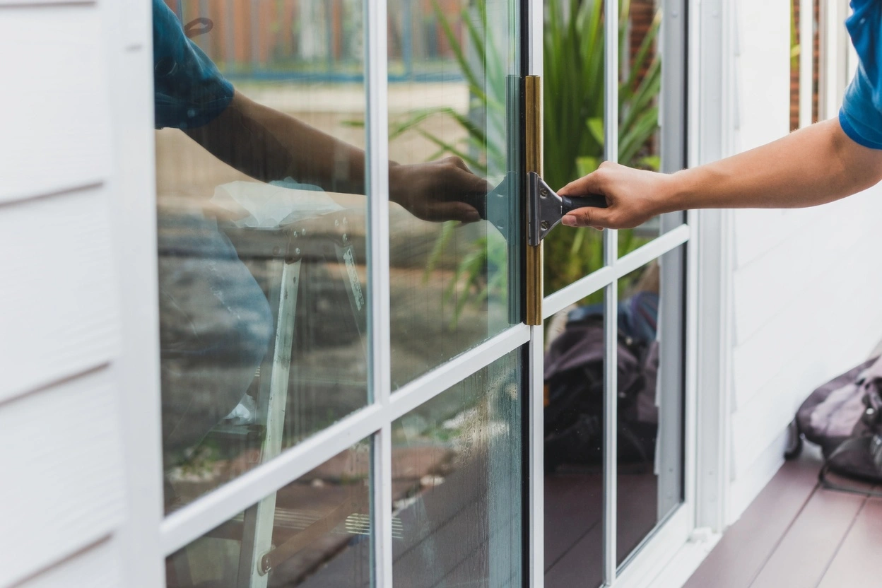 Home window tinting installation on a San Antonio TX home